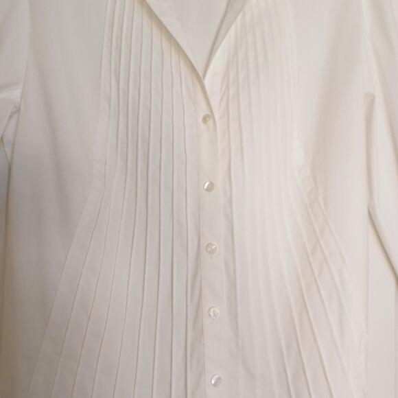 Lafayette 148 Pintuck Button Down Blouse Women's Sz 10 - Picture 3 of 11